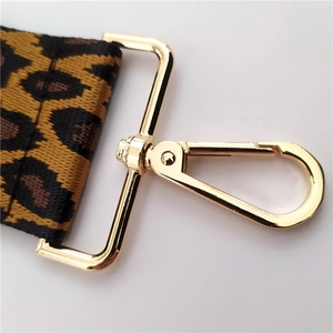 5cm leopard print wide replacement shoulder strap with luxury gold metal hardware clasps