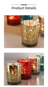 Detail of mercury glass candle holder showing irregular spots for warm light transmission
