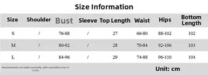 Size chart for strapless polka dot top and skirt set showing measurements in centimeters