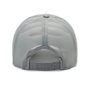 Breathable grey mesh baseball cap for men featuring adjustable snapback closure