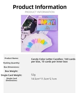 Colorful Happy Birthday letter candles set in purple window gift box packaging