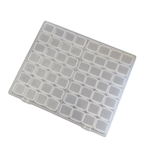 Clear 56-grid transparent plastic jewelry storage organizer box for earrings rings beads
