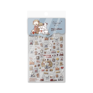 Adesivi per unghie in rilievo con disegni di cani carini per nail art e scrapbooking