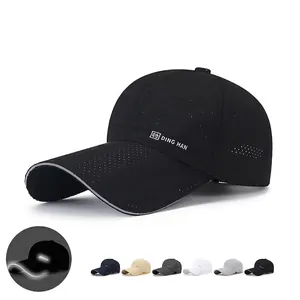 Lightweight Quick Dry Baseball Cap Polyester Mesh Breathable Reflective Outdoor Sports Sun Hat Adjustable For Men Women
