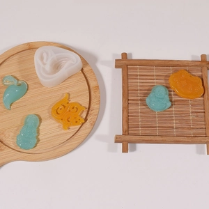 Silicone mold set for resin pendants featuring traditional Chinese bird and gourd shapes