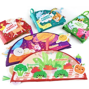 Libros educativos de tela con animales del bosque y papel crujiente para bebés recién nacidos