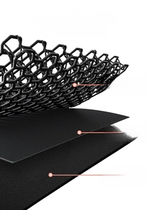 Three-layer non-slip door mat with honeycomb weave and elastic rubber base structure
