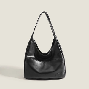 Vintage Hobo Underarm Bag PU Leather Large Capacity Solid Color Urban Minimalist Shoulder Tote For Women Versatile