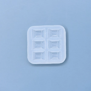 6-cavity candy shaped silicone mold with Sweet embossing for baking and chocolate making
