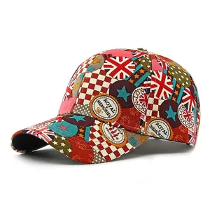 Graffiti-Baseballkappe im britischen Stil mit UK-Flagge und Sternen, Retro-Sonnenhut