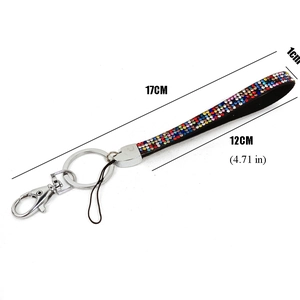 Bling Rhinestone Crystal Phone Lanyard Wrist Strap Keychain For Keys Purse Metal Buckle Unisex Handmade Phone Chain Accessory