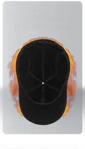 Detail view of the warm fleece lining and thermal ear flaps of the winter baseball cap