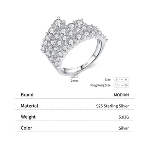 Sparkling S925 sterling silver full eternity ring with four rows of pave-set cubic zirconia