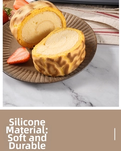 Close-up of flexible silicone brownie cake mold showing realistic tiger skin texture