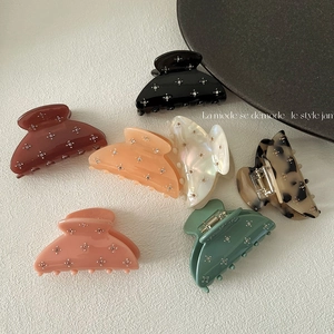 Elegant Acetate Rhinestone Hair Claw Clip Small Delicate Korean Style Hair Clamp For Women Daily Hairstyling Accessory