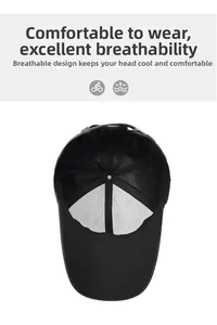 Vue détaillée d'une casquette noire montrant la maille respirante et les coutures