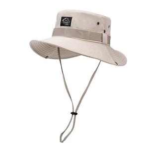 Chapeau de soleil unisexe respirant à large bord avec mentonnière pour la randonnée
