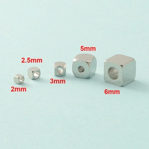 Mirror finish stainless steel cube beads in 2mm to 6mm sizes for DIY jewelry making