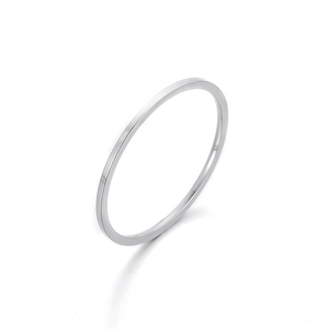 Minimalist silver stainless steel triple band rings for women in a stacked fashion style