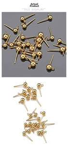 Polished 14K gold plated ball head pins with jump rings for DIY jewelry making