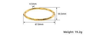 Detail showing dimensions of golden stainless steel bamboo joint bracelet with 4.5mm width