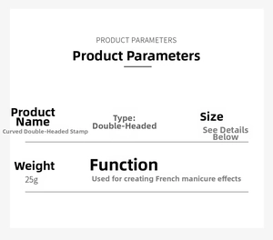 Detailed product parameters for the dual-head silicone nail stamper for French manicures