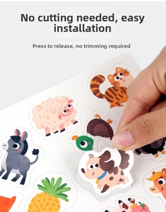 Detailed macro of pre-cut cartoon animals showing the easy press-out design for kids