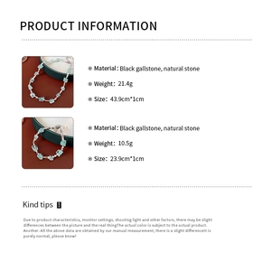 Informazioni dettagliate sul prodotto per set collana e bracciale in pietra nera naturale
