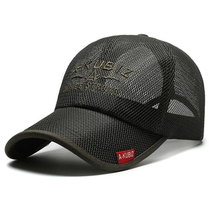Breathable mesh baseball cap for men with A-KUBIZ embroidery and adjustable strap