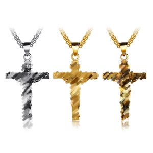 Baseball Bat Cross Pendant Necklace Stainless Steel Sports Religious Style Jewelry For Men Women