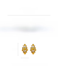 Detailed size chart for rhinestone hollow square drop earrings showing 9.7cm height and 5.5cm width