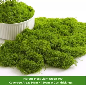 Detailed view of light green artificial moss covering 30x120cm for landscape decor