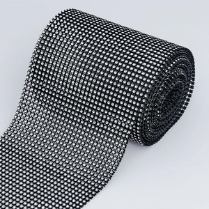 Rhinestone Mesh Ribbon Crystal Lace Trim For DIY Crafts Clothing Wedding Christmas Party Decorations Sparkling Multi Row