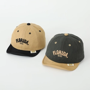 Kids Baseball Cap Cotton Florida Letter Embroidery Contrast Color Soft Brim Hip Hop Street Style Toddler Sun Hat