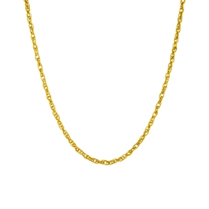 Polished gold hip hop style woven chain necklace for men and women in stainless steel