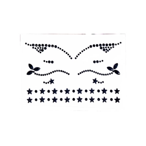 Deep blue face rhinestone stickers with star and round shapes for party eye makeup decor