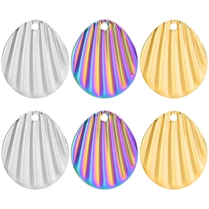 Pendentifs en métal en forme de coquillage dorés, argentés et arc-en-ciel pour bijoux DIY
