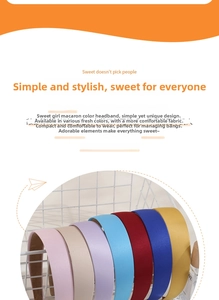Macro shot of colorful pastel macaron fabric headbands in various sweet tones
