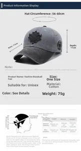 Size chart showing baseball cap measurements of 56-60cm and head sizing instructions