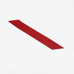 Detail of red grosgrain polyester ribbon with a textured ribbed surface for gift wrapping
