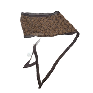 Collier en tissu imprimé cachemire vintage avec motif ethnique rétro en marron foncé