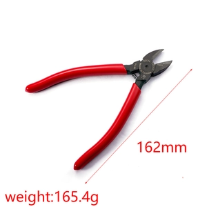 162mm diagonal cutting pliers with red non-slip handles and precision steel head
