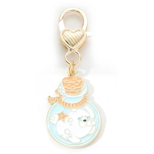 Creative enamel keychain with seal design and heart-shaped hook for bags and keys