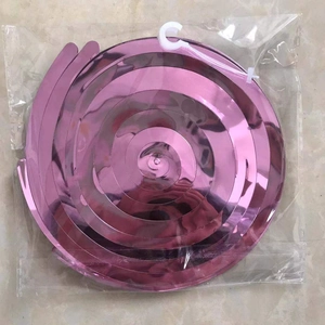 Pink metallic swirl hanging decorations for birthday party wedding holiday wall decor 6pcs