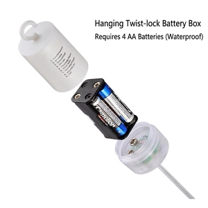 Waterproof hanging battery box for LED firework lights with 9 modes and hook
