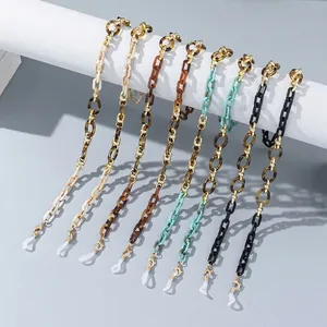 Ethnic acrylic glasses chains set in assorted colors with non-slip silicone loops