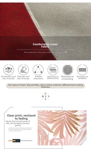 Detail of breathable linen pillowcase fabric showing texture and thickness specs