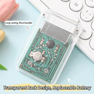 Mini transparent calculator with candy color design and visible internal PCB circuit