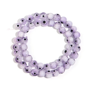 Translucent purple millefiori evil eye glass beads for DIY bracelet jewelry making