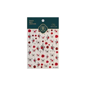 Gothic rose and thorn nail stickers with butterfly and snake patterns in punk art style